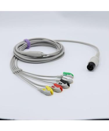Sino-k Compatible AAMI Direct-Connect ECG Cable 6 Pin - 5 Leads Fixed Pinch Connector | IEC Standard | CE/FDA Approved - Buy Online on GoSupps.com