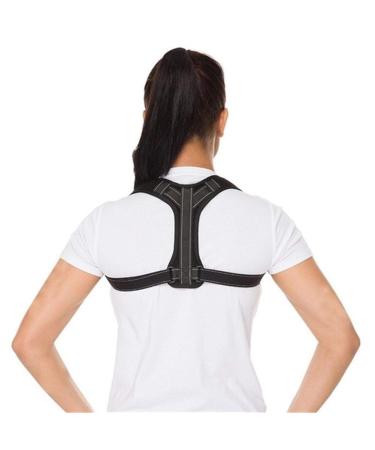 ELzEy Posture Corrector Back Support Adjustable Back Shoulder Lumbar Brace Belt Posture Corrector for Men and Women (Color : Black Size : Medium) Full moon lofty ambition