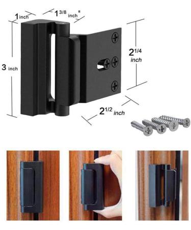 2 Pack Door Reinforcement Locks with 8 Screws Withstand 800 Lbs Home Security Door Lock for Toddler Childproof Door Lock (Black) - Buy Online on GoSupps.com