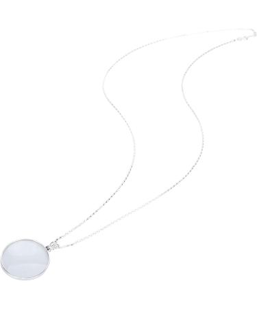 Necklace Magnifying Glass Magnifying Glass Safe Magnifying Glass with Chain Reading Magnifier for Reading for Working (Silver) - Buy Online on GoSupps.com