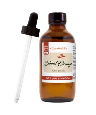 Blood Orange Essential Oil 4 fl oz (118 ml) Glass Bottle w/Glass Dropper 100% Pure Essential Oil GreenHealth