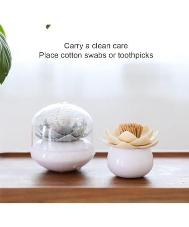 LUOFENG Toothpick & Cotton Swab Holder - Stylish Storage Container with Lid for Home & Travel | Eco-Friendly Design - Buy Online on GoSupps.com