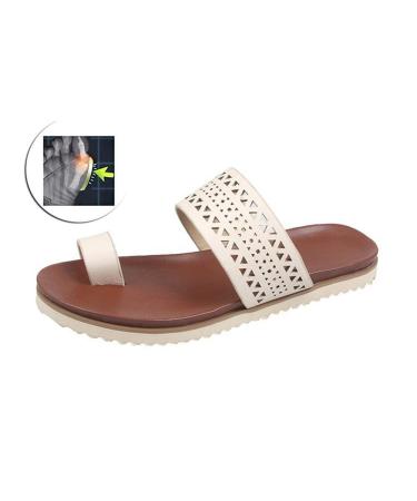 Women's sandals corrector big toe bone Half drag sandals corrector flats big summer slide beach travel walking slippers beige 41 (beige 42 EU) beige 43 EU