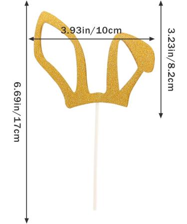 1 Pack Cute Easter Theme Cupcake Topper Decorative Cake Toppers Easter Festival Party Supplies Gold RabbitsLM - Buy Online on GoSupps.com