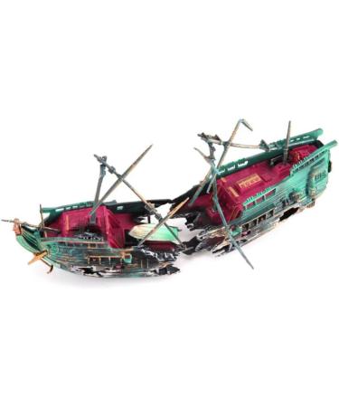 SLOCME Aquarium Shipwreck Decorations - Sunken Ship Ornament with Air Bubbler | Aerating Aquarium Decor for Stunning Fish Tanks - Buy Online on GoSupps.com