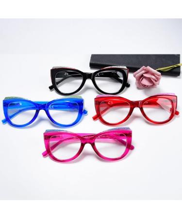 Eyekepper 4-Pack Bifocal Reading Glasses Cat Eye Design for Women | +2.00 Strength | Stylish Clear Lens Mix | International Shipping Available - Buy Online on GoSupps.com