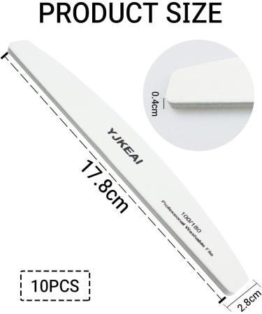 10 Pieces Nail Files Double Sides 100/180 Grits Nail Styling Tools Reusable Nail Files & Buffers - Buy Online on GoSupps.com