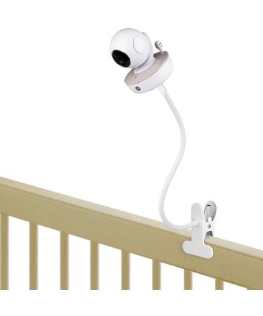 Gooseneck Baby Monitor Mount for Motorola, Owlet, VAVA, Arlo Baby Monitor and Most Universal Baby Monitor Camera, Flexible Baby Monitor Holder Without Tools or Wall Damage - White