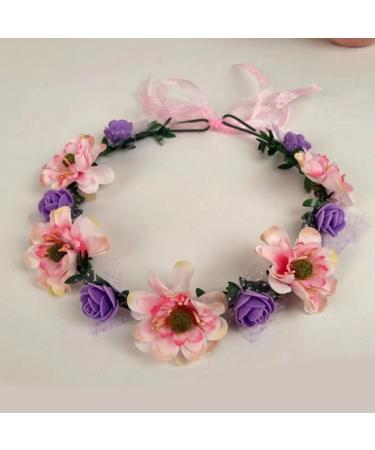 hgnxa Elegant Flower Hairband Bride Flower Crown For Wedding Party Supply Flower Garlands Crown Hair Wreath for Women Milky white - Buy Online on GoSupps.com