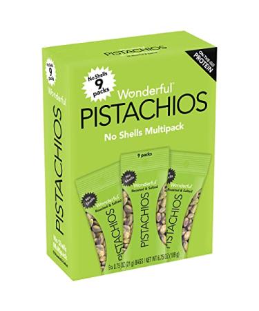Wonderful Pistachios No Shells Roasted and Salted Nuts 0.75 Ounce (Pack of 9) - Buy Online on GoSupps.com