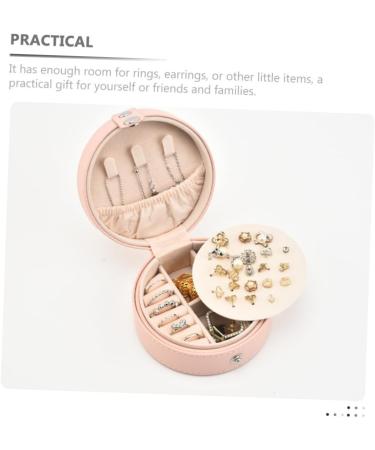 Zerodeko 2pcs Portable Jewelry Box Mens Earring Men Earring Small Earrings Container Girl Jewelry Earring Case Hoop Earrings for Girls Small Containers Watch Box Leather Travel Vintage 10X10X5CMx2pcs Pinkx2pcs - Buy Online on GoSupps.com