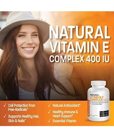 Natural Vitamin E Complex 400 I.U. Softgels - 250 Count (Pack of 1) - Buy Online on GoSupps.com