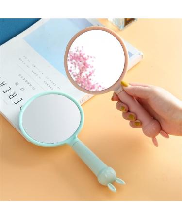 Cartoon Bunny Ear Handheld Makeup Mirror - Blue | Beauty Salon Vanity Mirror - Buy Online on GoSupps.com