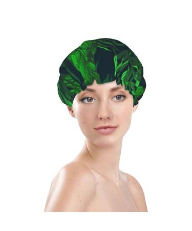 Tropical Jungle Plant Printed Waterproof Shower Cap for Women - Fits All Head Sizes & Hair Textures - Buy Online on GoSupps.com