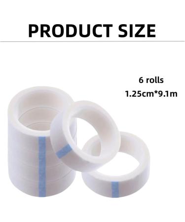 6 Rolls Micropore Surgical Tape 1.25cm x 9.1m - Self-Adhesive Medical Tape for First Aid - Hypoallergenic Earring Cover Up Tape in White - Multicolor - Buy Online on GoSupps.com