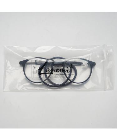 Lanomi Round Oval Reading Glasses for Men & Women - Magnetic Closure Light Reading Aid with Elastic Silicone Straps Blue 1.5x - International Shipping Available - Buy Online on GoSupps.com