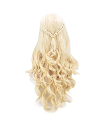 Wig Ladies Long Hair Gold Synthetic Women Wavy Long Curly Brazilian Cosplay Hair 80s 70s 60s 50s