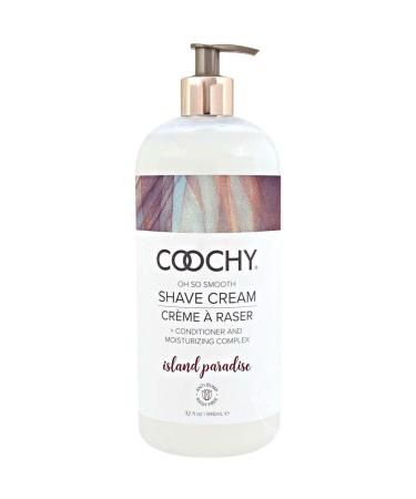 Coochy Rash-Free Shave Cream | Conditioner & Moisturizing Complex | Ideal for Sensitive Skin, Anti-Bump | Made w/ Jojoba Oil, Safe to Use on Body & Face | Island Paradise 32floz/ 946mL 32 Fl Oz (Pack of 1) Island Paradise