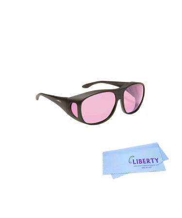 Eschenbach FL-41 Summerwood Rose Filter Glasses - Photophobia Sunglasses | Light Sensitivity Glasses for Migraine Relief | With Microfiber Pouch & Liberty Microfiber Cloth (Light Rose)