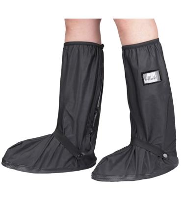 KRATARC Waterproof Shoes Covers Foldable Rain Boot Reflective Snow for Men Women Outdoor Cycling Walking Hiking Black Medium