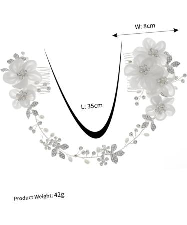 minkissy Chiffon Flower Comb Flower Hair Accessories Bridal Headpiece Bridal Headdress Bridal Comb Bridal Hair Accessories Wedding Hair Comb Mori Department Veil Bride - Buy Online on GoSupps.com