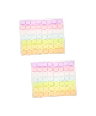 ABOOFAN 2 Sets Nail Art Storage Box Makeup Drawer Ornament Container Storage Containers Manicure Accessories Holding Dip Powder Organizer Diamond Box Abs Desktop