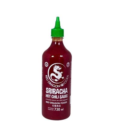 Red Dragon Foods Sriracha Chilli Sause 730ml (24.68 oz) Pack of 12 Dipping Sauces Original Taste Gluten Free No Artificial Flavors or Colors