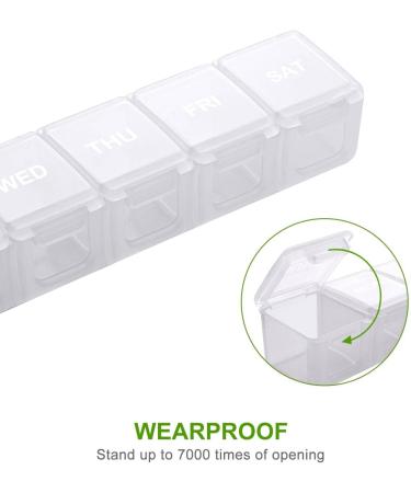 Sukuos Extra Large Weekly Pill Organizer - Arthritis Friendly, BPA Free, Easy to Clean - White - Buy Online on GoSupps.com