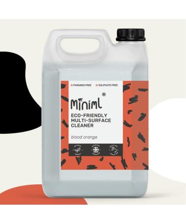 Miniml Eco Multi-Surface Cleaner 5L Refill - Blood Orange Scented | Natural Plant-Based, Vegan & Cruelty-Free Formula | For All Surfaces, Floors, Walls, Glass, Kitchen, Bathroom - Buy Online on GoSupps.com