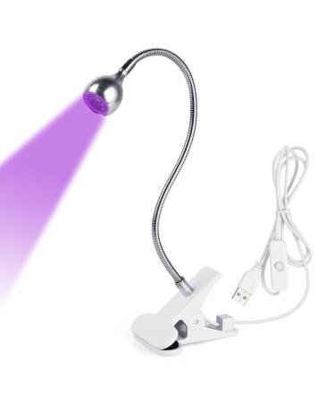 Lophe UV Lamp for Gel Nails - Flexible Swan Neck LED Nail Dryer Mini Rotatable Design Safety Clip Compatible with All Gel Nail Polish - Silver - Buy Online on GoSupps.com
