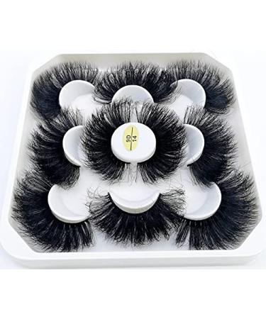 HBZGTLAD 5/20 Pairs 25 mm 3d Mink Lashes Bulk Faux with Custom Box Wispy Natural Mink Lashes Pack Short Wholesales Natural False Eyelashes (9D-14)
