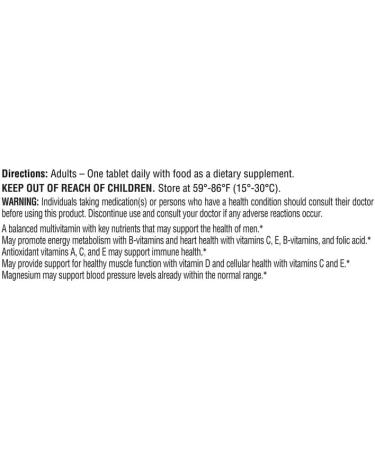 AGILIPET Equate One Daily Men's Multivitamin Multimineral Supplement Tablets 100 Count Sticker - Buy Online on GoSupps.com