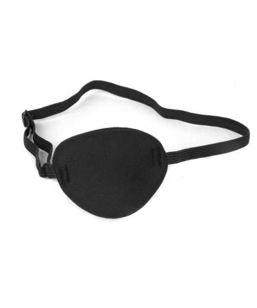 Black Eyepatch-Soft Comfortable Adjustable Concave Shape Black Pirate Eyepatch Single Eye Mask for Adult Kid's Amblyopia Lazy Eye Recovery Eye