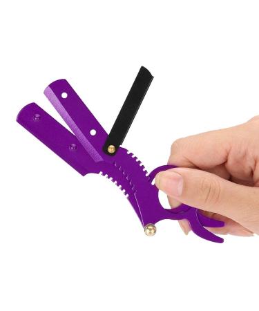 Vintage Classic Barber Razor - Professional Hairdresser Razor with Easy Blade Replacement - Purple - Buy Online on GoSupps.com