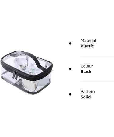 Kuou Clear Makeup Bag - Portable Waterproof PVC Cosmetic Organizer for Travel - Black - Buy Online on GoSupps.com