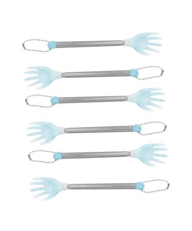 Beavorty 6st finger tickling back scratches wood finger massage device for adults Ruckenkratzerhand Gripgrap metal spatula tool for scratching the back of pull -out back scratch body 43x4x3cm blue