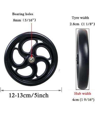 Wheelchair Front Wheel 5Inch 6Inch 8Inch Wheelchair Front Wheels Manual Wheelchair Replacement Wheels Solid Wheels 1 Pair/Black/6Inch(5Inch) 5Inch Black - Buy Online on GoSupps.com