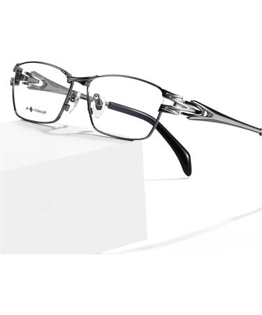 Business Reading Glasses for Men - Retro Blue Light Blocking Titanium Frame - 2.0x Black Size - Buy Online on GoSupps.com
