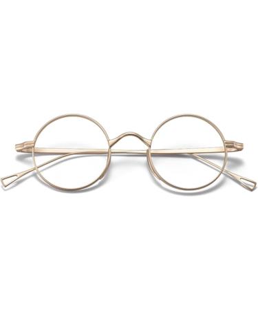 DAGIJIRD Round Vintage Style Glasses - Retro Gold Titanium Frames | 132mm Length - Shop Internationally! - Buy Online on GoSupps.com