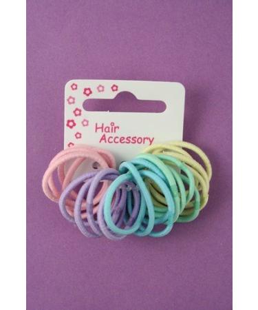 20 Girls Pastel Small Thin Hair Elastics IN8145