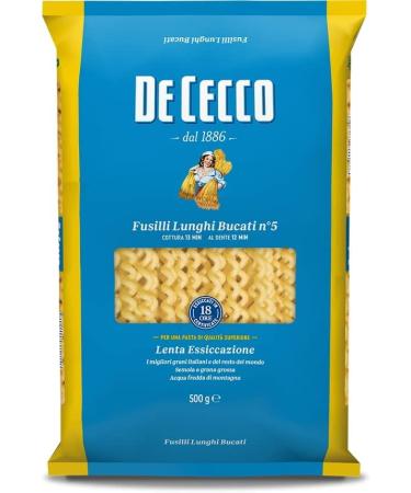 De Cecco Fusilli Lunghi Bucati Set of 10 De Cecco pasta 100% Italian 500 g