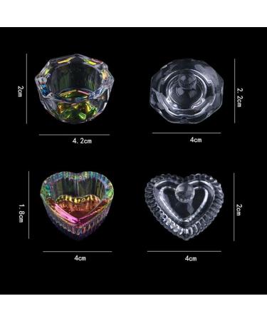 OLACD Fashion Cute Nail Art Crystal Dishes with Lids - Home Salon Glass Bowls Small and Colorful Set of 2 - Buy Online on GoSupps.com
