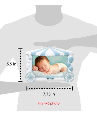Isaac Jacobs 4x6 Resin Baby Picture Frame - Tabletop Desk Display (White with Blue) - Buy Online on GoSupps.com