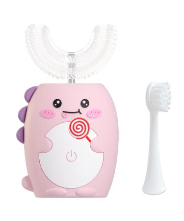 TUTULOO Electric Toothbrush for Kids 2-8 Years  IPX7 Waterproof  Easy to Clean U-Shaped Silicone Brush Head  Tooth Brush with 3 Modes for Girls(Pink) Dinosaur-pink - Buy Online on GoSupps.com