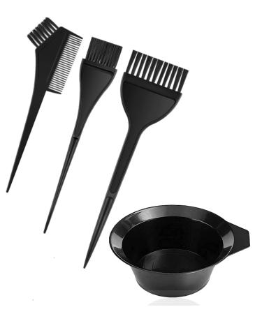 Jagkul hair dye brush and mixing bowl set tint comb for hair professional salon hair dye set angled comb and brush 4 pieces - Buy Online on GoSupps.com
