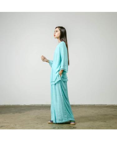 KSUA Women's Traditional Chinese Tai Chi Zen Meditation Uniform - Small Blue - Buy Online on GoSupps.com