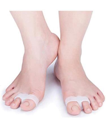 PEDIMEND Silicone Gel Toe Separator With 2 Holes | Toe Separator For Overlapping Toes | Bunion Protector | UNISEX | Foot Care (Double Loop Toe Separator 1PAIR - 2PCS) Double Loop Toe Separator 1 Pair (Pack of 1)