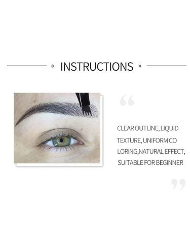 AKARY Tattoo Eyebrow Pen - 4-Fork Liquid Pencil, Micro-Fork Tip Applicator, 3D Natural Wild Eyebrow Maker, Waterproof & Sweat-Proof - Dark Brown - Buy Online on GoSupps.com