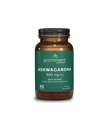 Prominent Nutrition Ashwagandha Supplement - Clinically Researched Shagandha Root Extract for Healthy Mood & Stress Support Standardized to 2.5% Withanolides 500 mg 60 Vegan Capsules - 1 Pack 60 Count (Pack of 1)