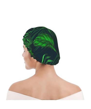 Tropical Jungle Plant Printed Waterproof Shower Cap for Women - Fits All Head Sizes & Hair Textures - Buy Online on GoSupps.com